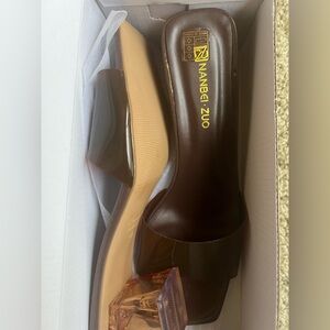 Brown Heels with Transparent Accents